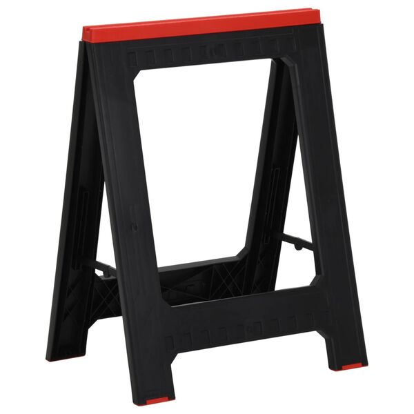 vidaXL Tr&eacute;teaux de travail pliables 2 pcs PP Noir et rouge 350 kg