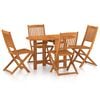 vidaXL Ensemble de salle &agrave; manger de jardin 5 pcs en bois d'acacia massif