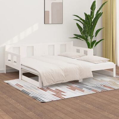 vidaXL Lit coulissant sans matelas blanc 2x(90x190) cm