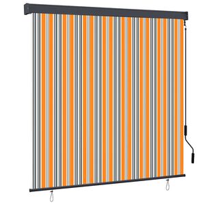 vidaXL Store enrouleur Jaune et Bleu 180 x 250 cm Tissu et Aluminium