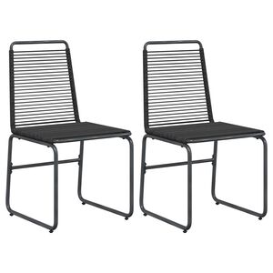 vidaXL Chaises de jardin 2 pc Noir Rotin