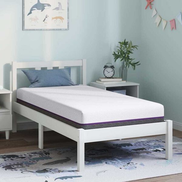vidaXL Matelas Blanc et Gris 80 x 160 cm Tissu jacquard