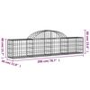 vidaXL Paniers &agrave; gabions arqu&eacute;s 10 pcs 200x30x40/60 cm Fer galvanis&eacute;