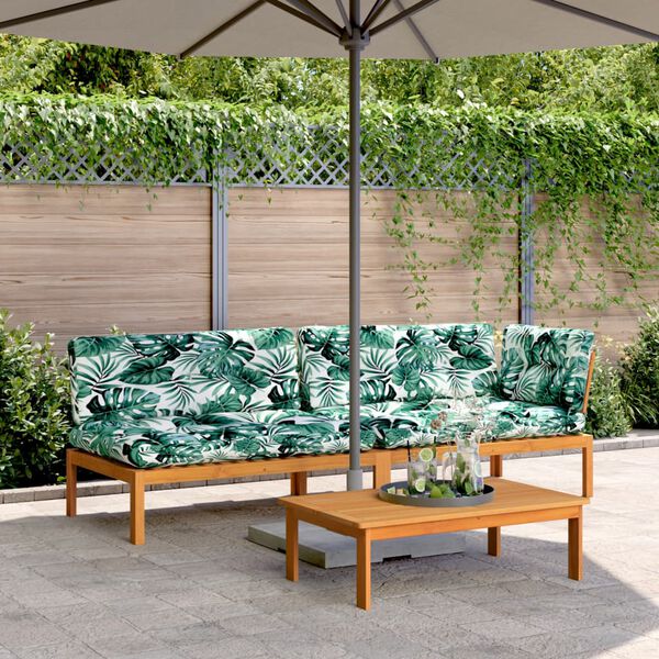 vidaXL Salon palette de jardin avec coussins 3pcs bois d'acacia massif