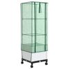 vidaXL Jardini&egrave;re de jardin avec couverture de serre et roues Blanc PP