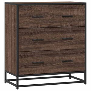 vidaXL Buffet ch&ecirc;ne marron 68x35x76 cm bois d'ing&eacute;nierie et m&eacute;tal