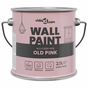 vidaXL Peinture murale Rose 2,5 L Impression murale