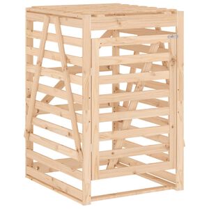 vidaXL Abri pour poubelle sur roulettes 84x90x128,5 cm bois massif pin