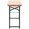 vidaXL Table de brasserie pliable avec 2 bancs 118 cm Bois de sapin