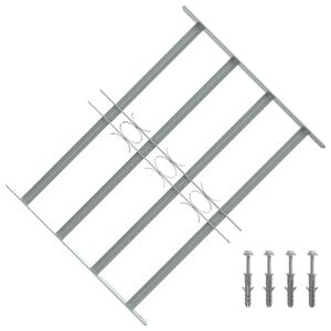 vidaXL Grille r&eacute;glable de s&eacute;curit&eacute; de fen&ecirc;tres et 4 barres 500-650 mm