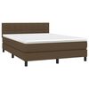 vidaXL Sommier &agrave; lattes de lit matelas et LED Marron fonc&eacute; 140x200 cm