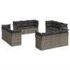 vidaXL Salon de jardin avec coussins 12 pcs gris r&eacute;sine tress&eacute;e