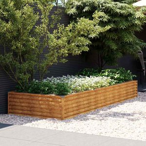 vidaXL Lit sur&eacute;lev&eacute; de jardin 291x100x36 cm acier corten