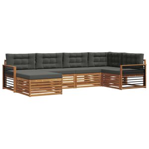 vidaXL Ensemble de canap&eacute;s d'ext&eacute;rieur 6 pcs Naturel et Anthracite