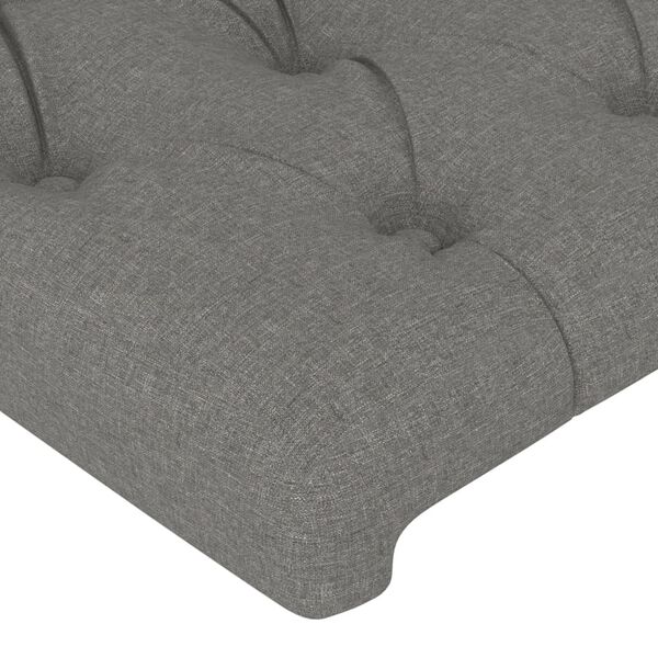 vidaXL T&ecirc;te de lit Gris fonc&eacute; 200 x 7 x 118/128 cm Tissu
