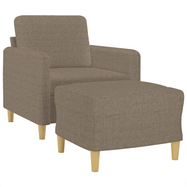 vidaXL Fauteuil avec repose-pied Taupe 60 cm Tissu