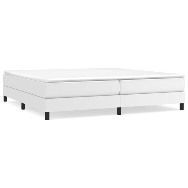 vidaXL Sommier &agrave; lattes de lit avec matelas Blanc 200x200cm Similicuir