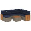 vidaXL Ensemble de canap&eacute; de jardin 8 pcs avec coussins gris r&eacute;sine tress&eacute;e