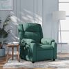 vidaXL Fauteuil inclinable de massage vert foncé tissu