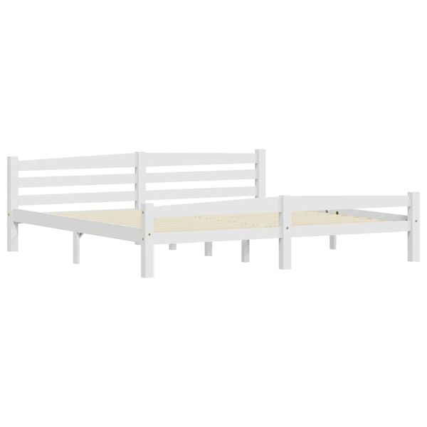 vidaXL Cadre de lit sans matelas blanc bois massif de pin 200x200 cm