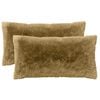 vidaXL Coussin avec oreiller HEERLEN 2 pi&egrave;ces Gris clair Fleece PV