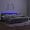 vidaXL Sommier &agrave; lattes de lit matelas et LED Gris clair 200x200 cm