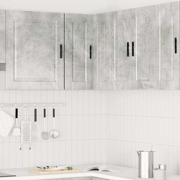 vidaXL Armoire d'angle murale de cuisine Porto gris b&eacute;ton