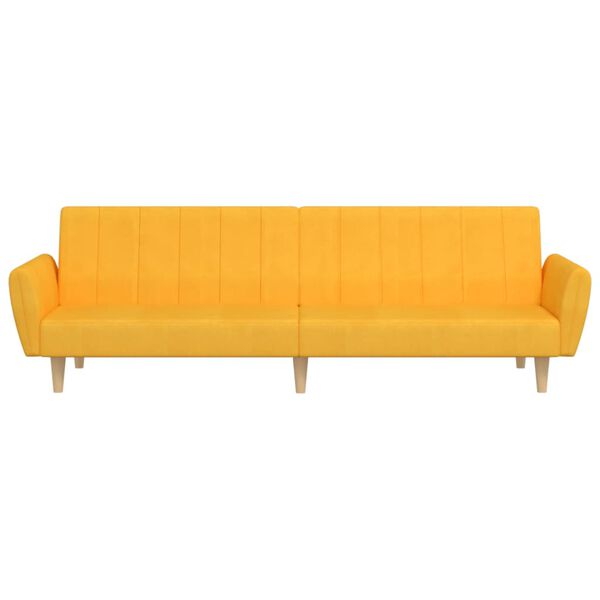 vidaXL Canap&eacute;-lit &agrave; 2 places Jaune Tissu