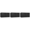 vidaXL Meubles TV suspendus 3 pcs Noir 60x30x30 cm