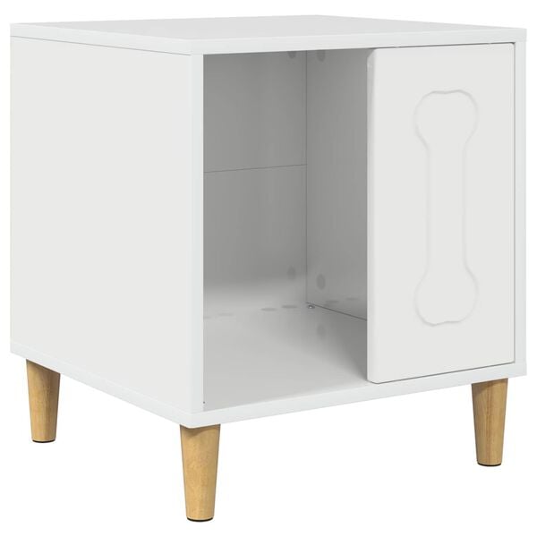 vidaXL Maison pour Chiens Blanc Brillant 44 x 42 x 49 cm