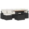 vidaXL Ensemble de canap&eacute; de jardin 7 pc Noir et cr&egrave;me