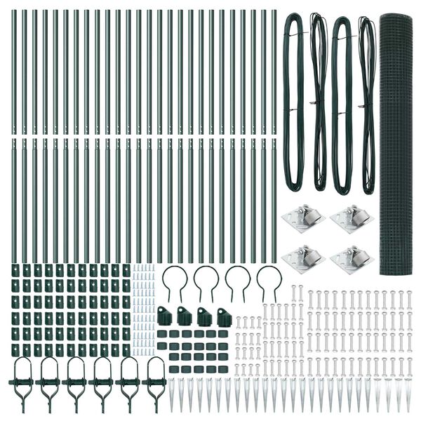 vidaXL Poteau de cl&ocirc;ture. Vert 50 x 1,2 m (maille de 19 x 19 mm)