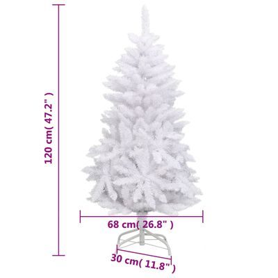 vidaXL Sapin de Noël artificiel à charnières avec support blanc 120 cm