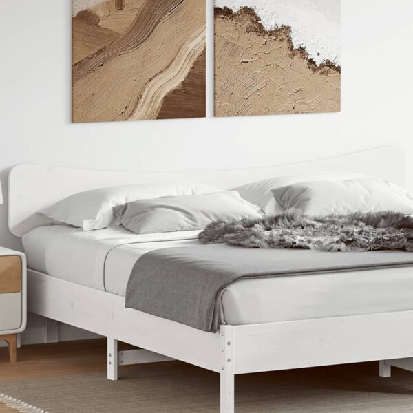 vidaXL T&ecirc;te de lit blanc 200 cm bois massif de pin