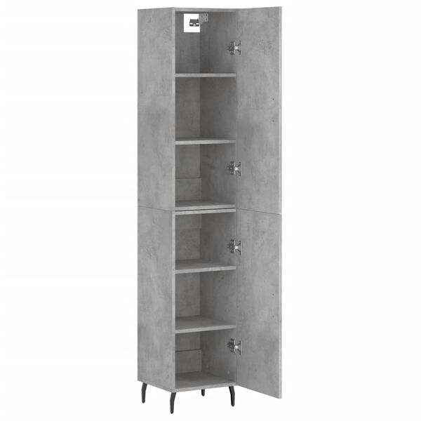 vidaXL Buffet haut Gris b&eacute;ton 34,5x34x180 cm Bois d'ing&eacute;nierie