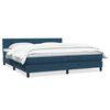 vidaXL Sommier &agrave; lattes de lit et matelas bleu fonc&eacute; 180x210cm velours