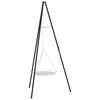 vidaXL Tr&eacute;pied de Feu de Camp 2 pcs Noir Acier