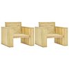 vidaXL Chaises de jardin lot de 2 89x76x76 cm Bois de pin impr&eacute;gn&eacute;