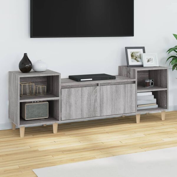 vidaXL Meuble TV Sonoma gris 160x35x55 cm Bois d'ing&eacute;nierie