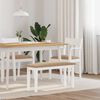 vidaXL Banc 90 cm blanc bois massif caoutchouc