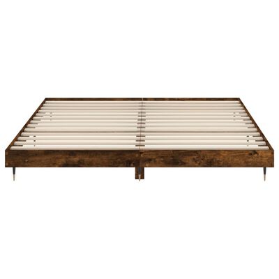 vidaXL Cadre de lit sans matelas chêne fumé 120x200 cm bois ingénierie