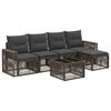 vidaXL Ensemble de canap&eacute; de jardin 6 pc Gris et Gris fonc&eacute; polyrotin