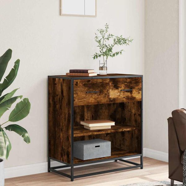 vidaXL Buffet ch&ecirc;ne fum&eacute; 68x35x76 cm bois d'ing&eacute;nierie