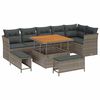 vidaXL Ensemble de canap&eacute; de jardin 9 pcs Gris polyrotin