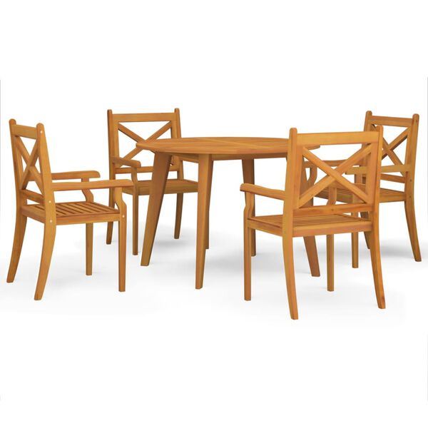 vidaXL Ensemble &agrave; manger de jardin 5 pcs Bois d'acacia solide