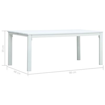 vidaXL Table basse Blanc 98x48x39 cm PEHD Aspect de bois