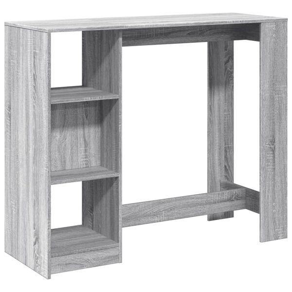 vidaXL Table de bar avec étagère sonoma gris bois d'ingénierie