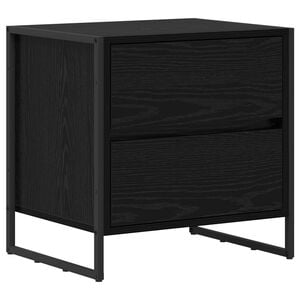 vidaXL Table de chevet Ch&ecirc;ne noir 50 x 39,5 x 50 cm Bois d'ing&eacute;nierie