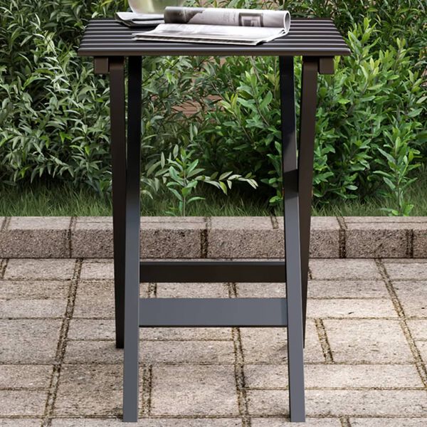 vidaXL Table d&rsquo;appoint pliable noir bois de peuplier massif
