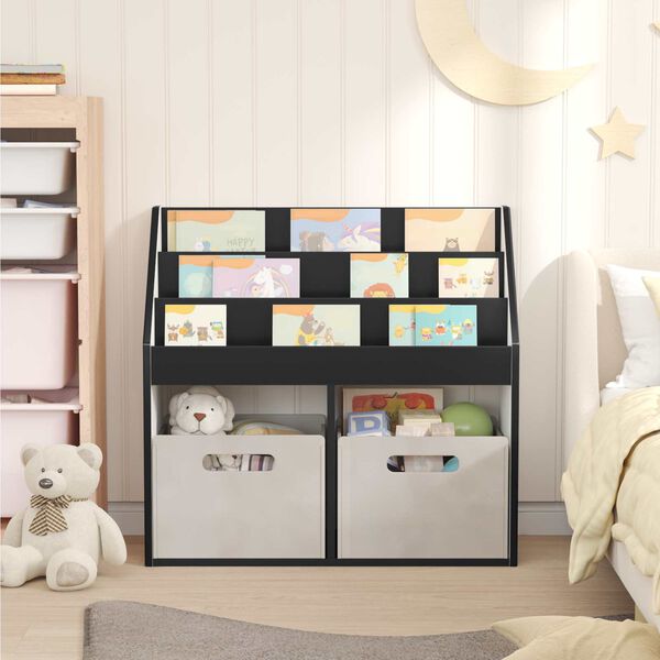 vidaXL Biblioth&egrave;que pour enfants Noir 72,5 x 29,5 x 69 cm